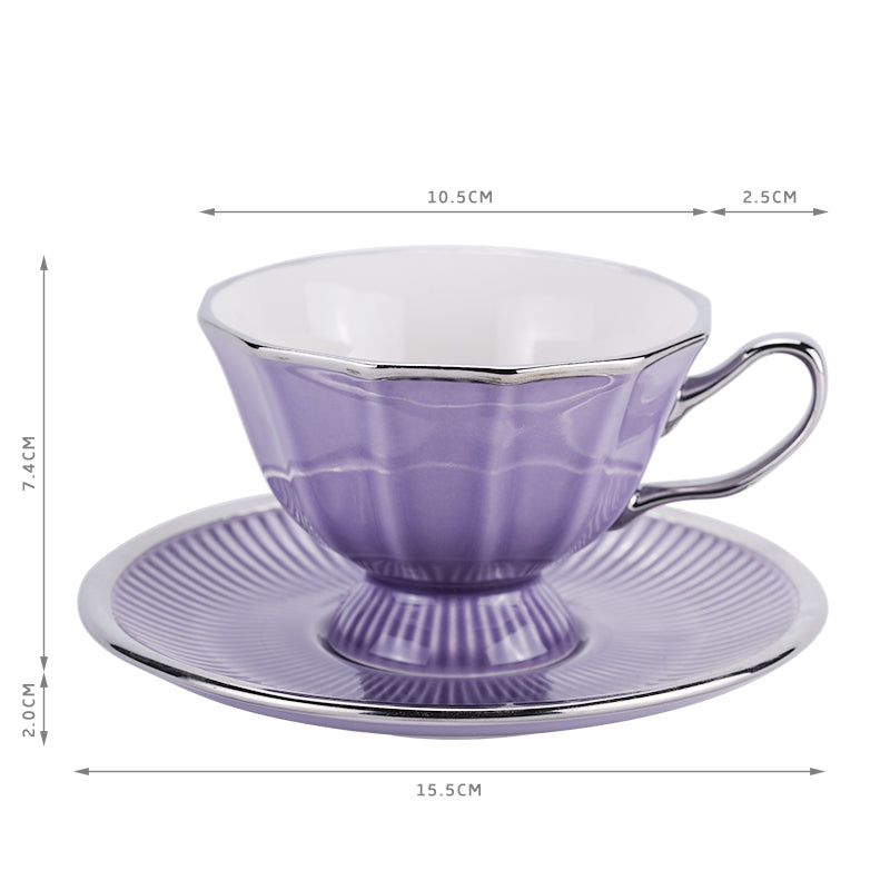 European twelve corner cup vintage coffee latte cup high-grade delicate light luxury high-grade holiday gift box ceramics