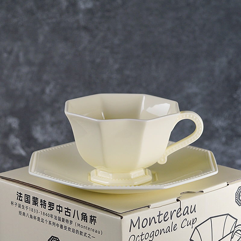 Ancient star anise vintage coffee cup high-grade delicate light luxury senior sense holiday gift box ceramic flower tea cup saucer